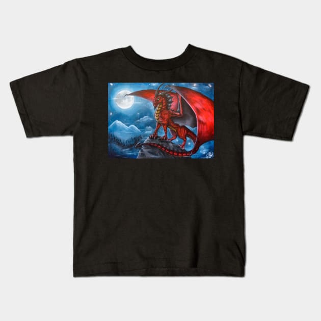 Into the night Kids T-Shirt by Draconisa Art